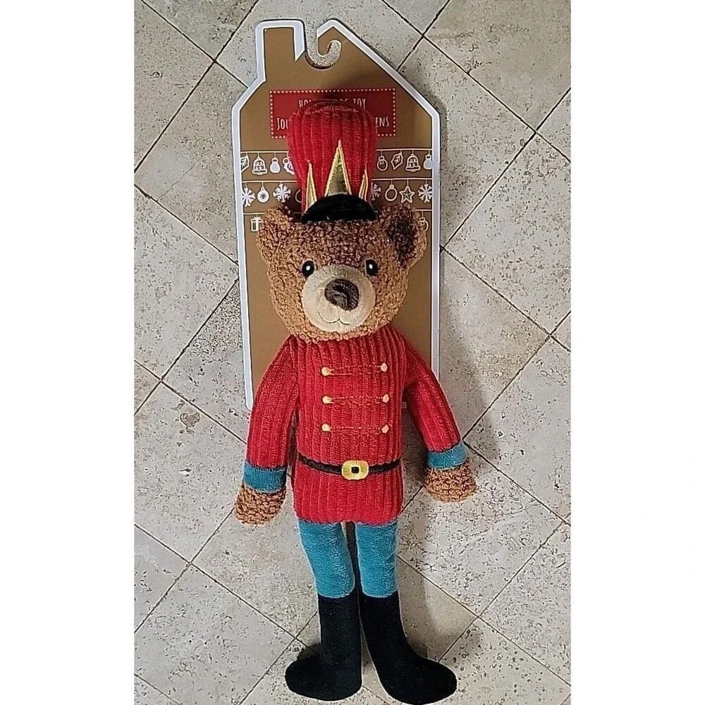 Polly Paws - Classic Holiday Dog Toy Bear - Nutcracker - Squeaky Toy - NEW